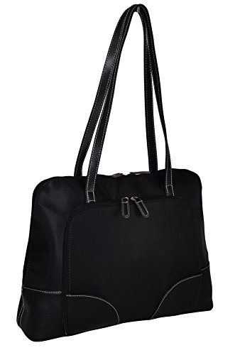 Ultimate Work Tote, Business Women’s Laptop Dome Satchel Bag With Padded Compartment For Computer Up To 14.5″ – Black
