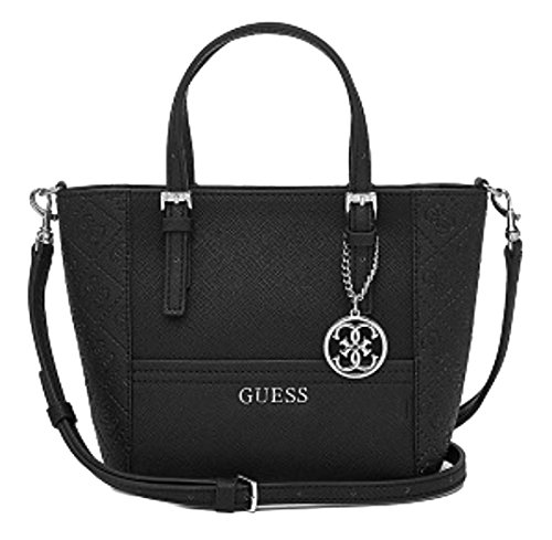 GUESS Women’s Delaney Logo-Embossed Mini Tote Bag, Black