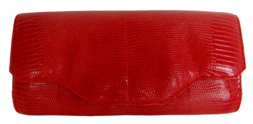 Arabella Red- Genuine Lizard Skin Clutch Handbag