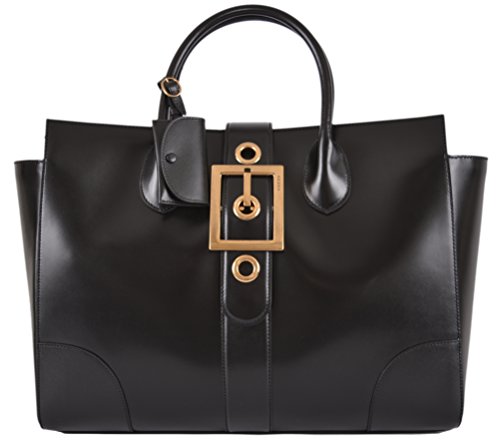 Gucci Women’s Black Leather Lady Buckle Top Handle Handbag