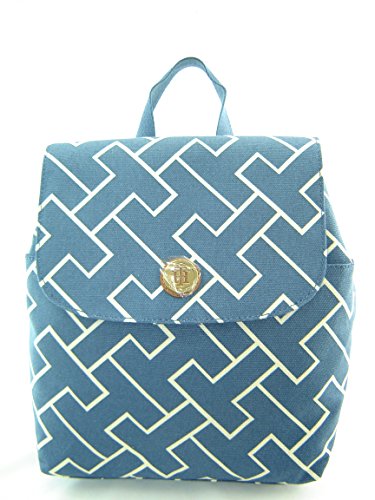 Tommy Hilfiger Mini Backpack Handbag Navy Blue Tan Multi