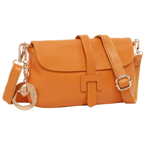 MG Collection VICKY Orange Yellow Mini Evening Clutch Purse Crossbody Handbag
