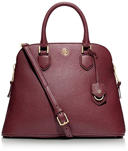 Tory Burch Robinson Open Dome Pebbled Satchel Deep Berry Burgundy New Tory Burch Robinson Open Dome Pebbled Satchel Deep Berry Burgundy New
