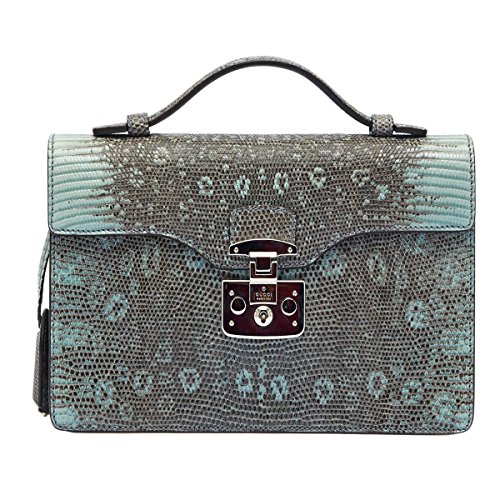 Gucci Lady Lock Blue Baby Python Leather Top Handle Bag 331823 LCA0F