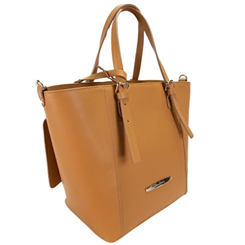 Pierre Cardin 1335 CIUIO Made in Italy Tan Leather Structured Tote/Shoulder Bag
