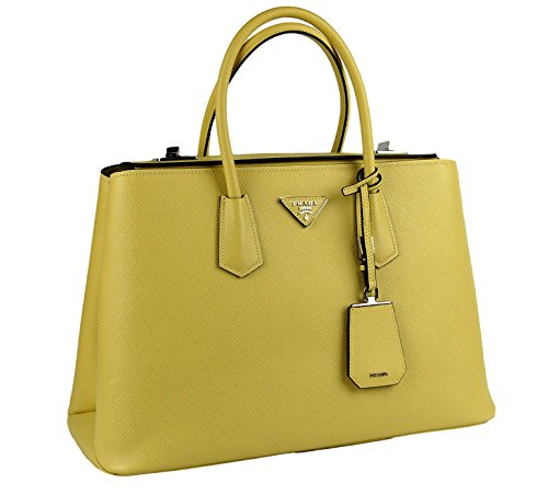 Prada Women’s Saffiano Cuir Leather Handbag BN2748 Polline