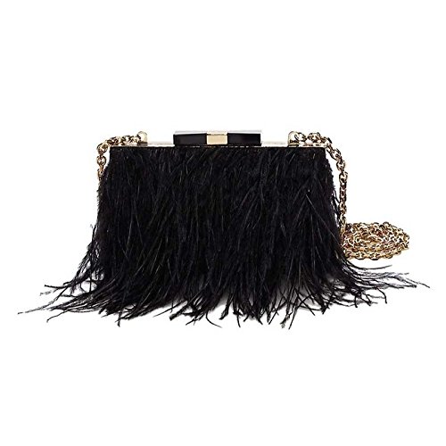 Kate Spade Evening Belles Mimi Feather Evening Bag in Black