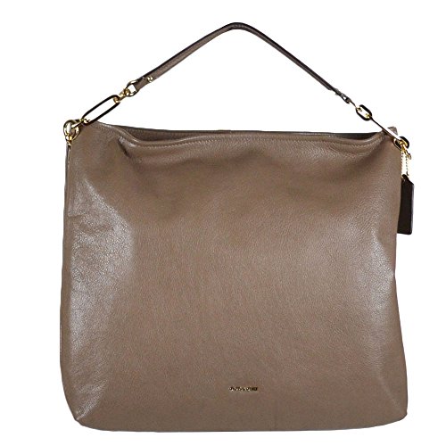Coach Leather Madison Zip Convertible Hobo Bag 27858 Silt Brown