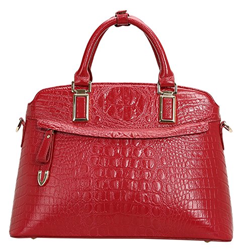 SAIERLONG Womens Crocodile Genuine Leather Messenger bag handbag shoulder bag