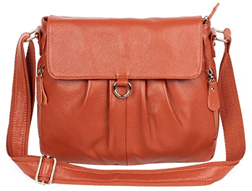 Heshe® Women’s New Fashion Genuine Leather Tote Bag Cross-body Bag Shoulder Bag Handbag Hobo Bag Simple for Ladies