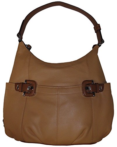 Tignanello Women’s Genuine Leather Ellie Hobo Handbag, Honey/Cognac