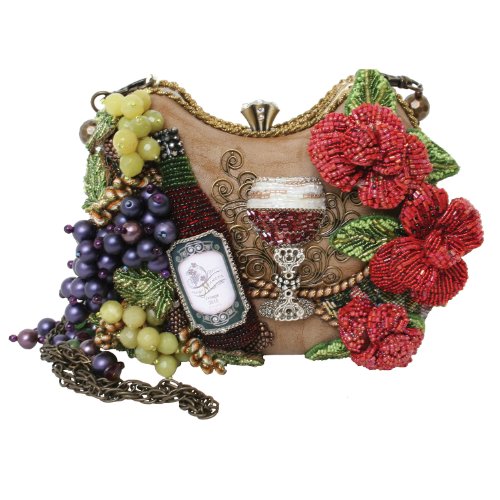 Mary Frances Perfect Pairing Wine Tan Convertible Clutch Handbag