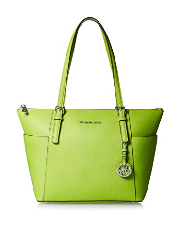 Michael Kors Jet Set East West Top Zip Tote PEAR with SILVER Hardware