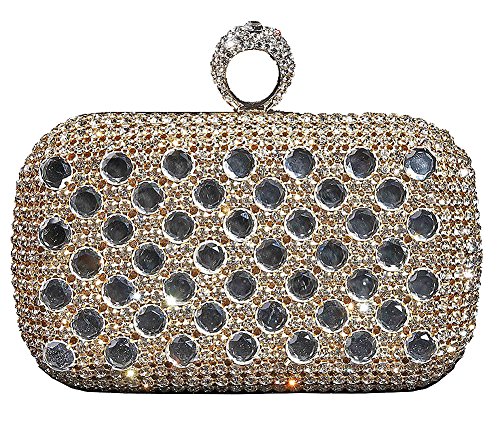 George Versailles Crystal Clutch Baguette Bag Women Evening Handbag with Detachable Chain