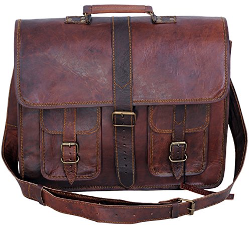 Komal’s Passion Leather Leather 18 Inch Messenger Laptop Shoulder Briefcase College Office Bag