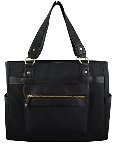 Supreme Elegant Work Tote, Business Women’s Laptop Tote Bag with Padded Compartment for Computer up to 14.5″ – Black
