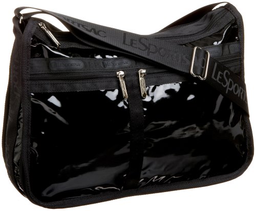 LeSportsac Deluxe Everyday Handbag,Black Patent,one size