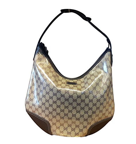 Gucci Brown Crystal Canvas Large Princy Hobo Handbag