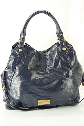 New MARC JACOBS Classic Q Fran Francesca Blue Large patent leather Tote bag $448