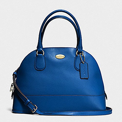 COACH CROSSGRAIN CORA DOMED SATCHEL, F33909, DENIM BLUE