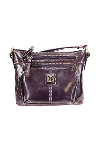 Giani Bernini Handbag, Glazed Leather Promo Crossbody Bag Handbag, Eggplant