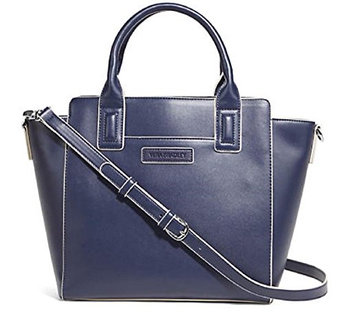 Gorgeous Vera Bradley Faux Leather Navy Satchel Handbag Purse