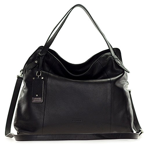 Cromia Italian Made Black Buttersoft Leather Satchel Shoulder Bag