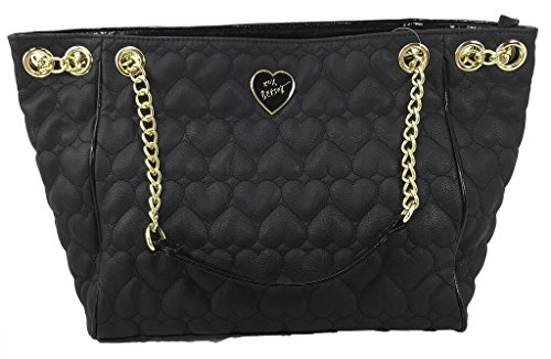 Betsey Johnson Chain Weave E/W Tote Bag Be Mine in Black