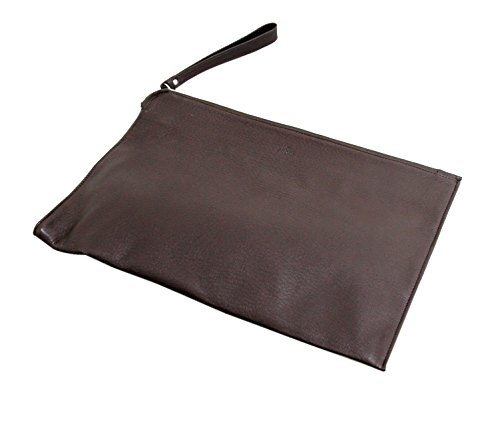 Gucci Unisex Brown Large Pouch Leather Wristlet Bag 256395