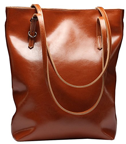 Heshe® Women’s New Fashion Genuine Leather Shoulder Bag Sling Bag Waterproof Tote Bag Handbag Simple Travel for Ladies
