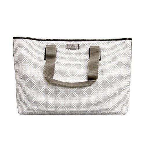 Gucci White Guccissima Trim Straw Woven Diamante Tote Handbag 289626