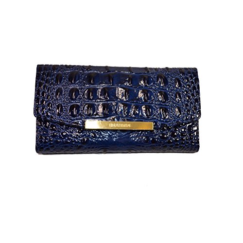 Brahmin Fashion Wallet Navy Melbourne Emb Leather Ck Book Clutch