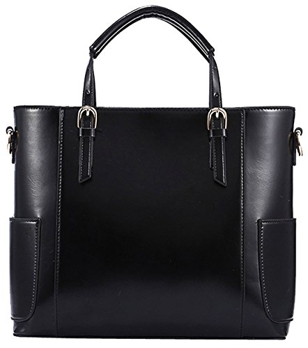 Heshe® Women’s New Fashion Leather Tote Handle Bag Cross-body Handbag Top Handle Handbag Shoulder Bag Personality Charm Simple Style for Ladies