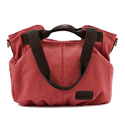 BMC Womens Canvas Double Top Handle Shoulder Tote Shopper Handbag