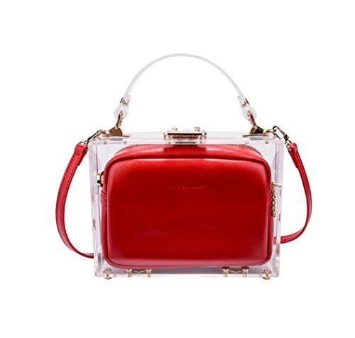 Lam Gallery Women Vive Designer Clear Box Handbag Luxury Grace Leather Shoulder Bag