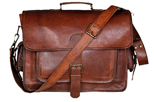 Handmadecraft Vintage Leather Laptop Bag 15″ Messenger Handmade Briefcase Crossbody Shoulder Bag