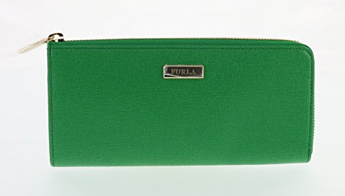 Furla Saffiano Leather Classic Zip Wallet (Emerald 033)
