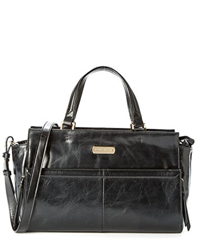 Cole Haan Marian Leather Satchel Top Handle Bag, Black, One Size