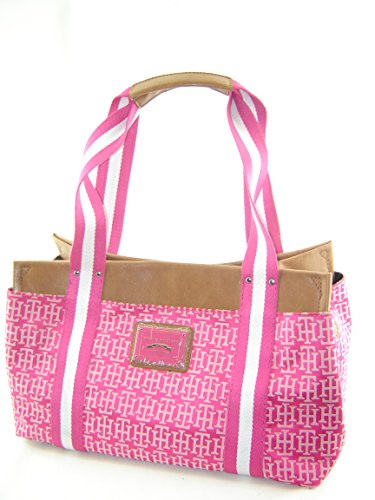 Tommy Hilfiger Medium Iconic Satchel Handbag Pink Multi