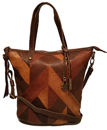 Lucky Brand Piece Train Chocolate Multi Small Leather Bag LB2037