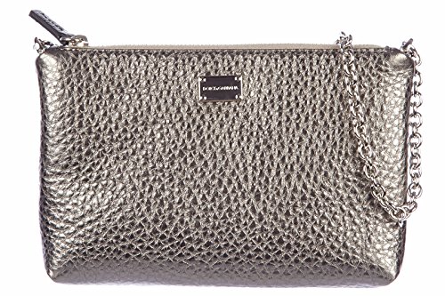 Dolce&Gabbana women’s leather clutch handbag bag purse martellata grey