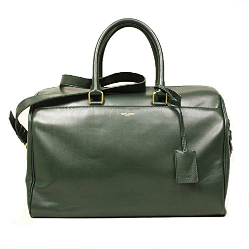 Saint Laurent 12 Hour Duffle Bag in Hunter Green Calfskin Leather