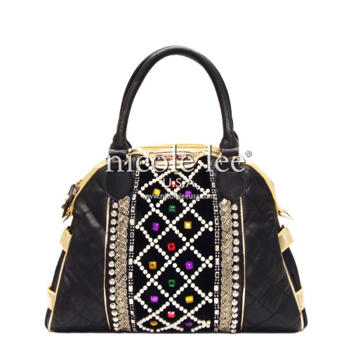 Nicole Lee Megan Check Patterned Quilted Evening Bag