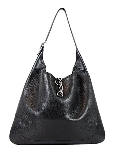 Hermes Women’s Clemence Leather Large Hobo Shoulder Bag in Black