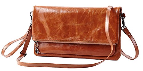 Hereby Kuer(TM) Women’s Genuine Leather Shoulder Bag Cross Body Handbag Messenger satchel Purse Clutch