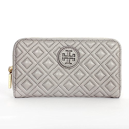 Tory Burch Marion Quilted Leather Zip Continental Wallet Mercury