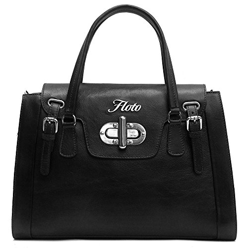 Floto Tavani Bag in Black Italian Calfskin Leather
