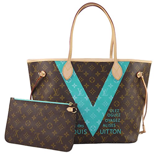 Louis Vuitton Neverfull MM Monogram V Turquoise M41601 Handbag
