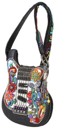 Mary Frances Good Vibes Guitar Black Multi Handbag