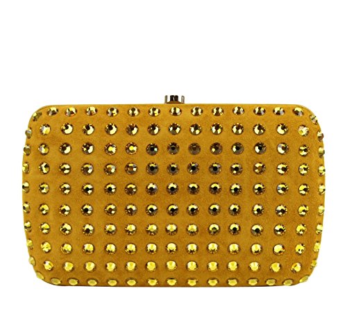 Gucci Ladies Yellow Broadway Suede Clutch Bag 310005 7066